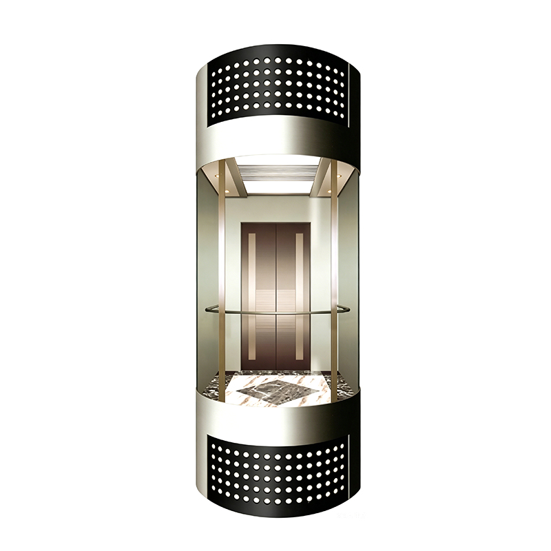 Decorative Etched Steel sightseeing Elevator cum Integrated DUXERIT Tectum Lighting