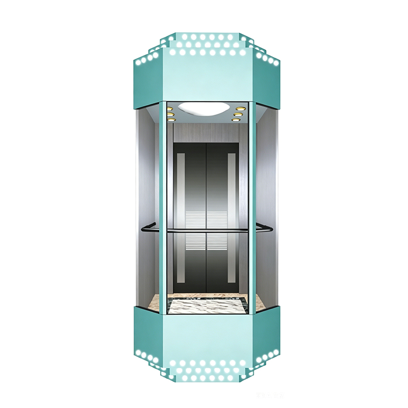 Octagonal 270 Degree Semi-Circular Glass Elevator with Acrylic Lighting Decoration TECTUM